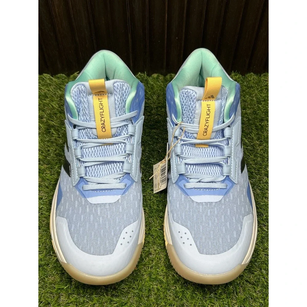 Size 8 - adidas Crazyflight 6 Indoor Mid Glow Blue Womens HP7032